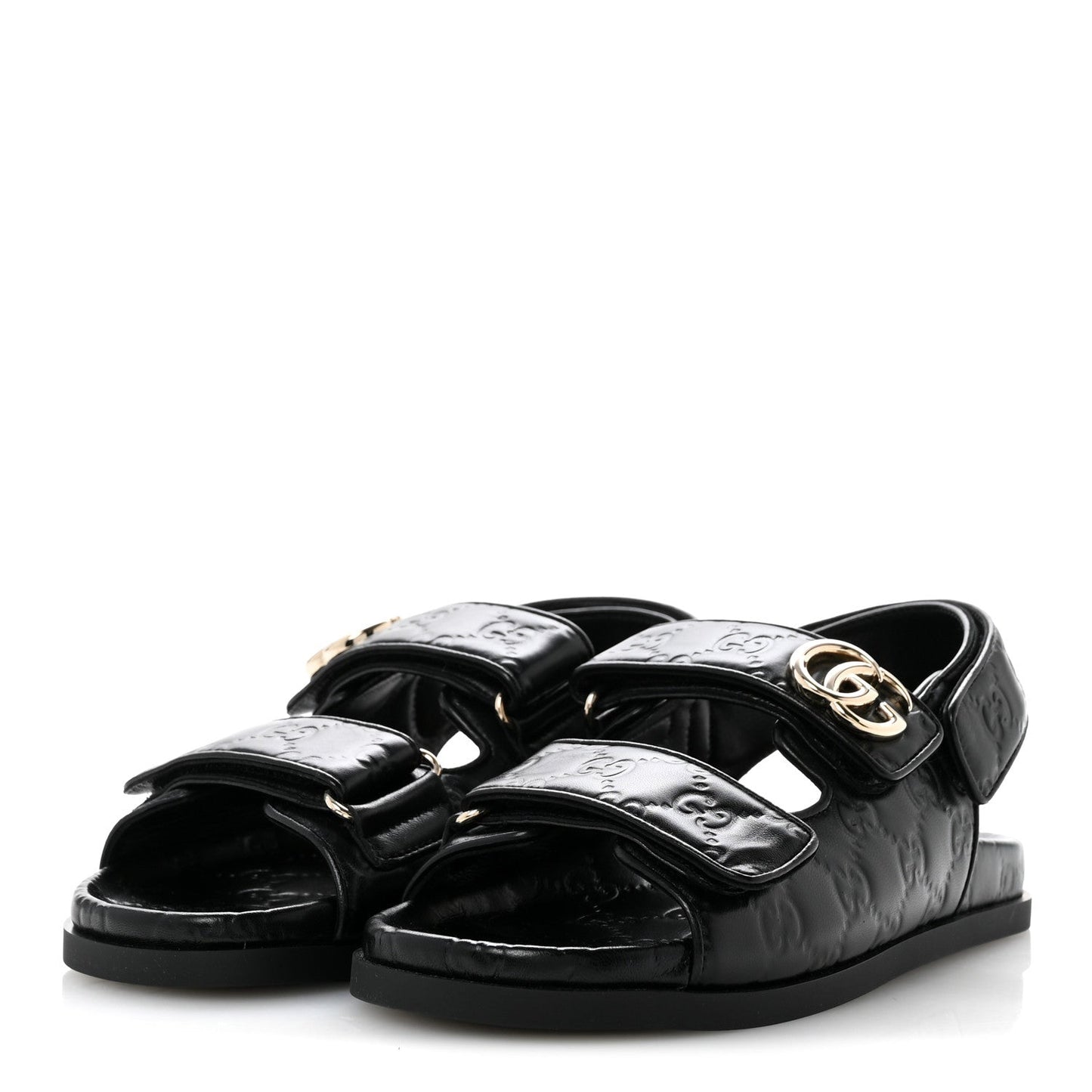 Guccissima GG Embossed Womens Sandals 36.5 Black