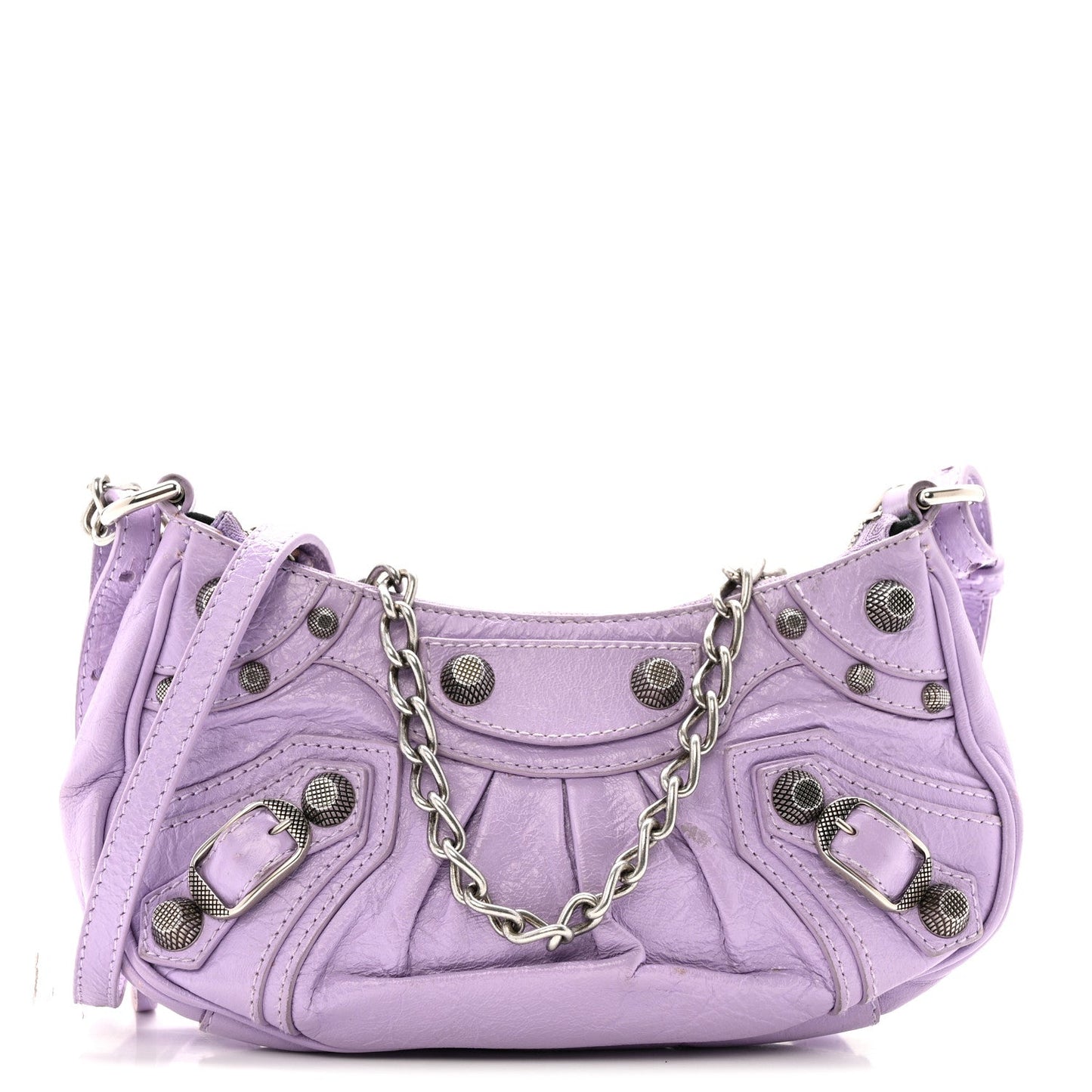 Agneau Arena Le Cagole Mini Purse With Chain Lilac