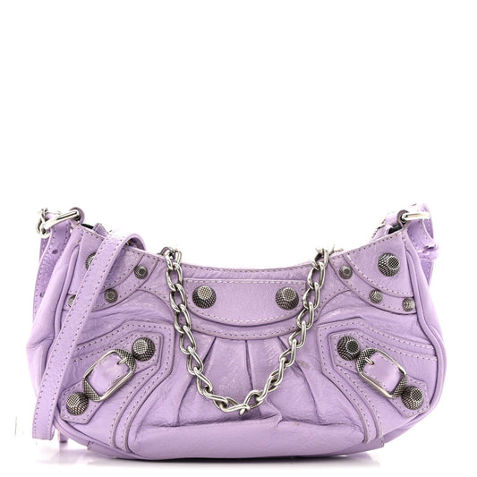 Agneau Arena Le Cagole Mini Purse With Chain Lilac