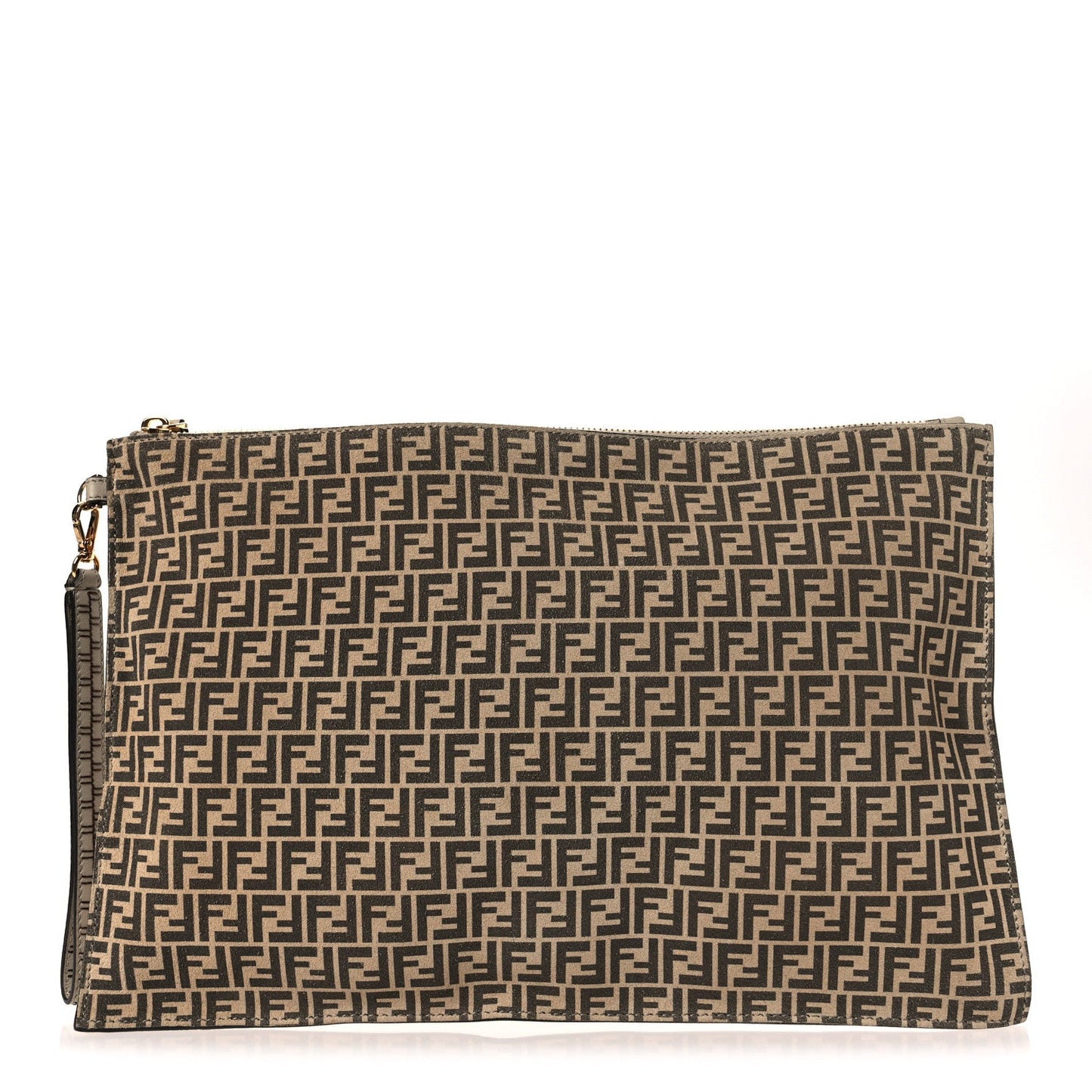 Suede Vitello Grace Micro FF Large Flat Pouch Nude Spring Maya