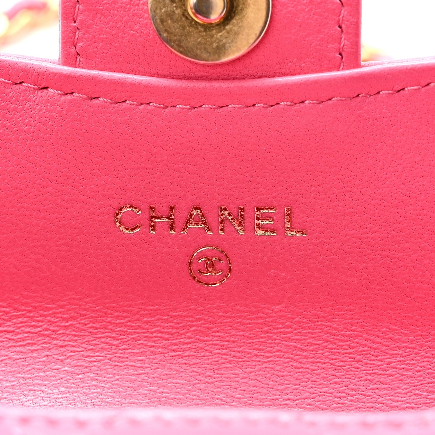 Lambskin Enamel Quilted Mini Chain Belt Bag Pink