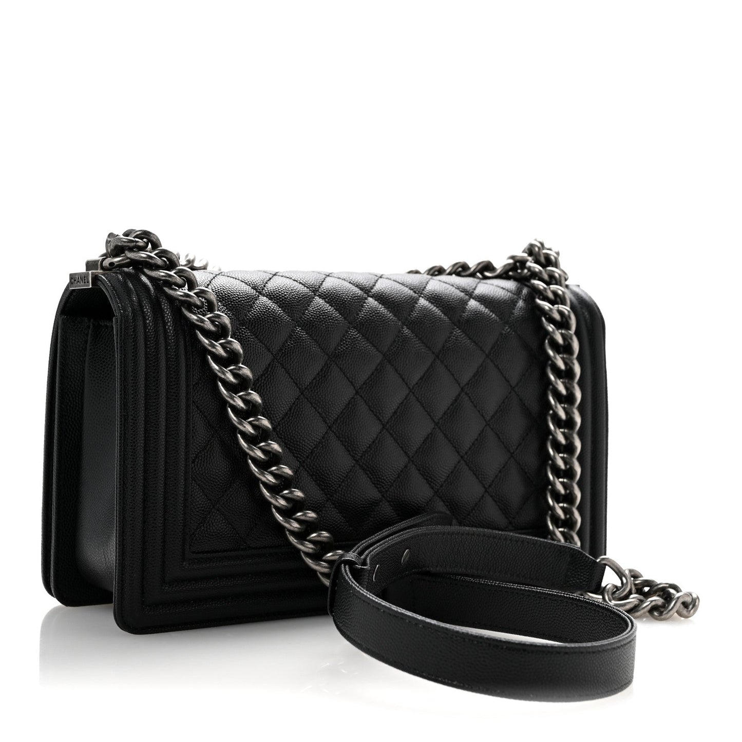 Caviar Quilted Medium Boy Flap Black