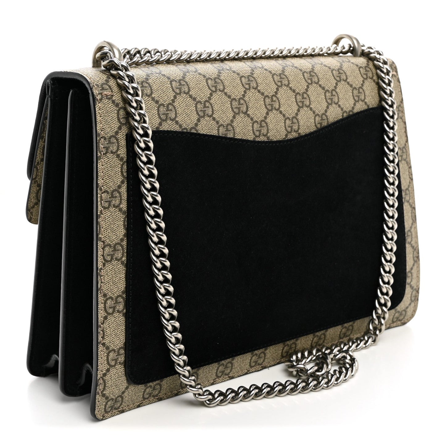 GG Supreme Monogram Medium Dionysus Shoulder Bag Black