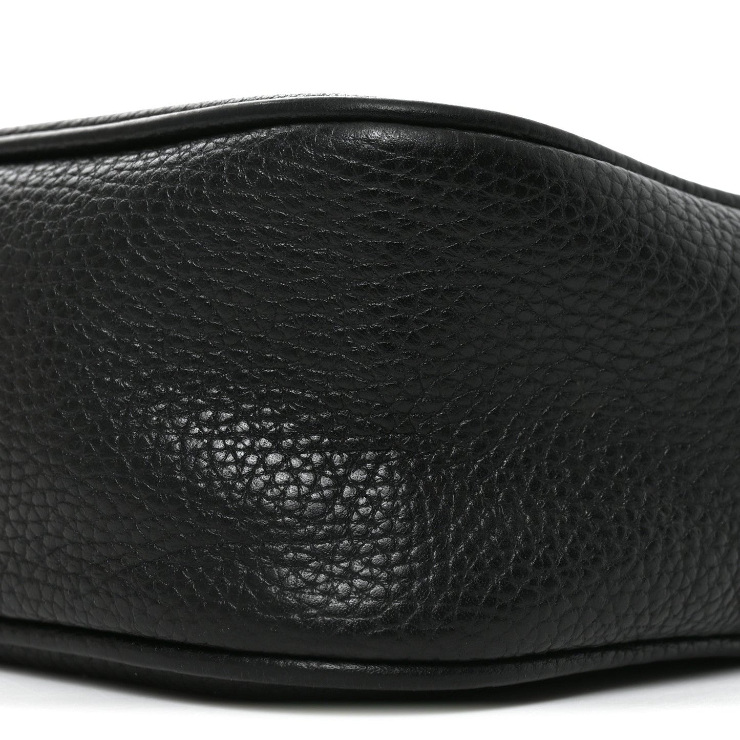Pebbled Calfskin Small Soho Disco Bag Black