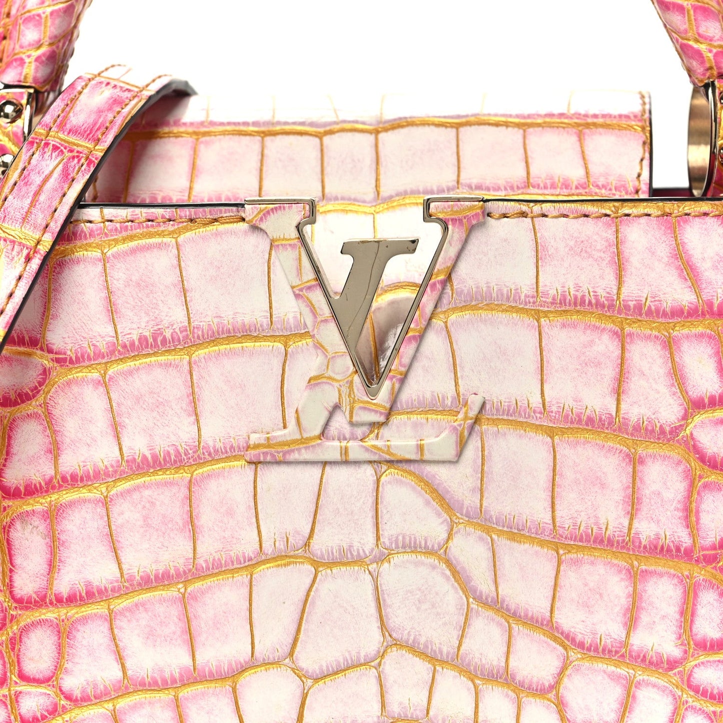 Crocodile Mini Capucines Sahara Rose