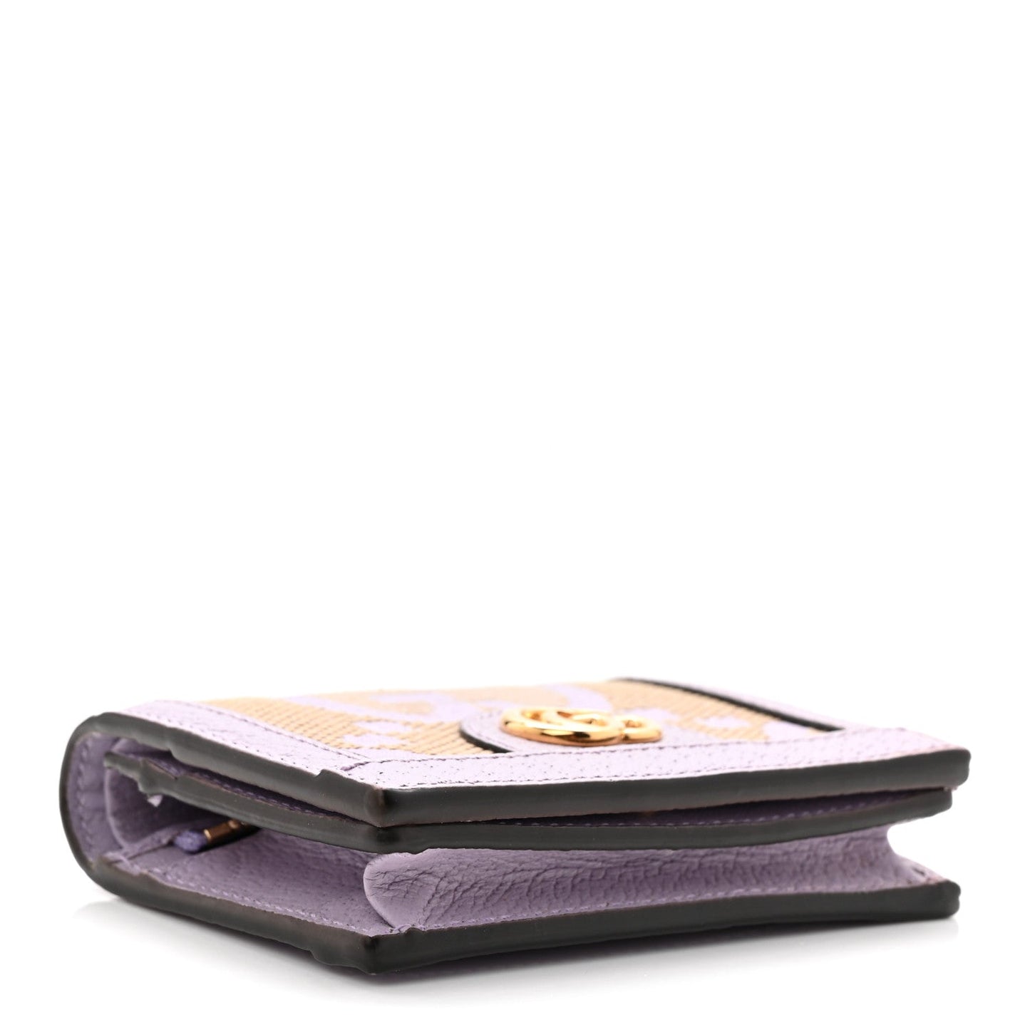 Monogram Jumbo GG Textured Dollar Calfskin Ophidia Card Case Beige Lapis