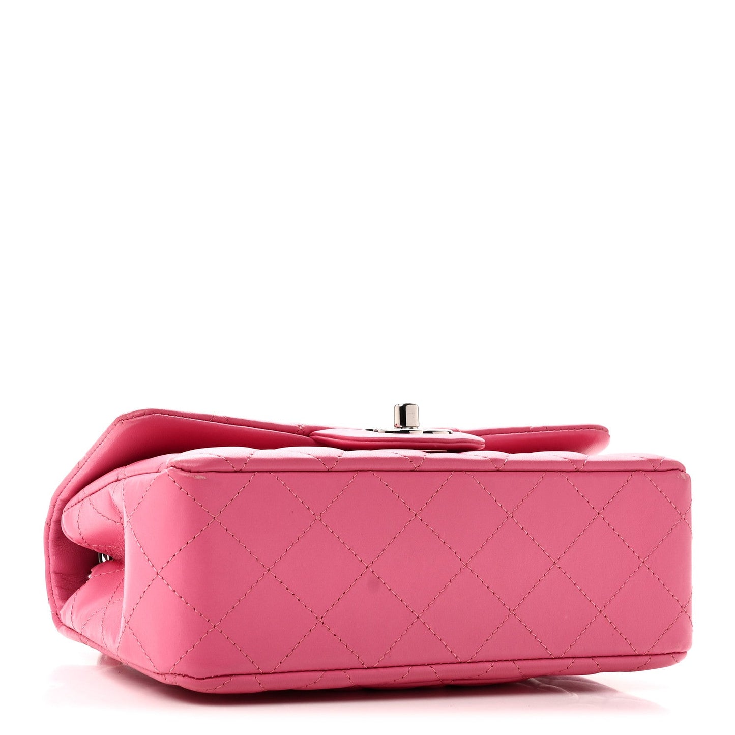 Lambskin Quilted Mini Rectangular Flap Pink