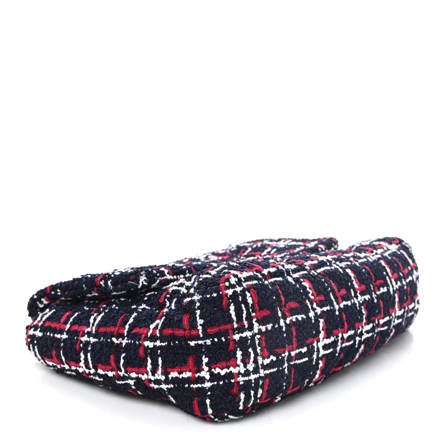 Tweed Quilted Large Chanel 19 Flap Navy Blue White Red