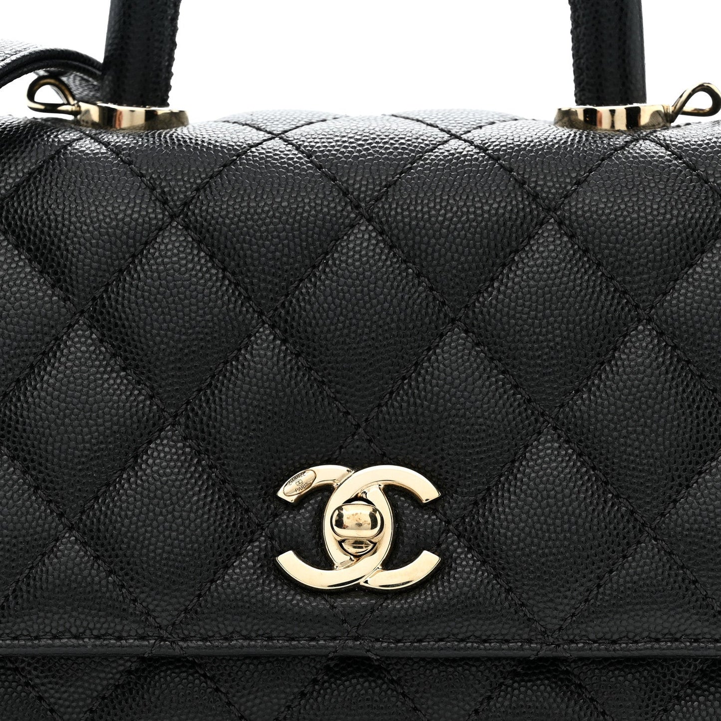 Caviar Quilted Extra Mini Coco Handle Flap Black