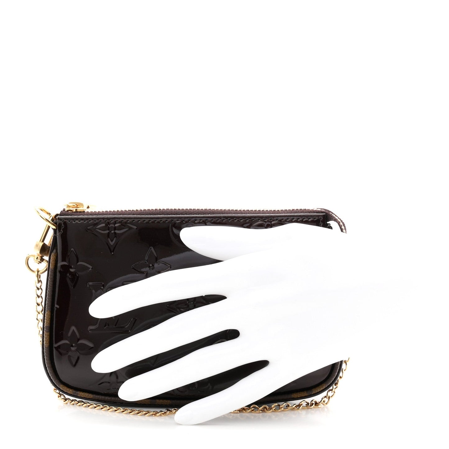Vernis Monogram Mini Pochette Accessories Amarante
