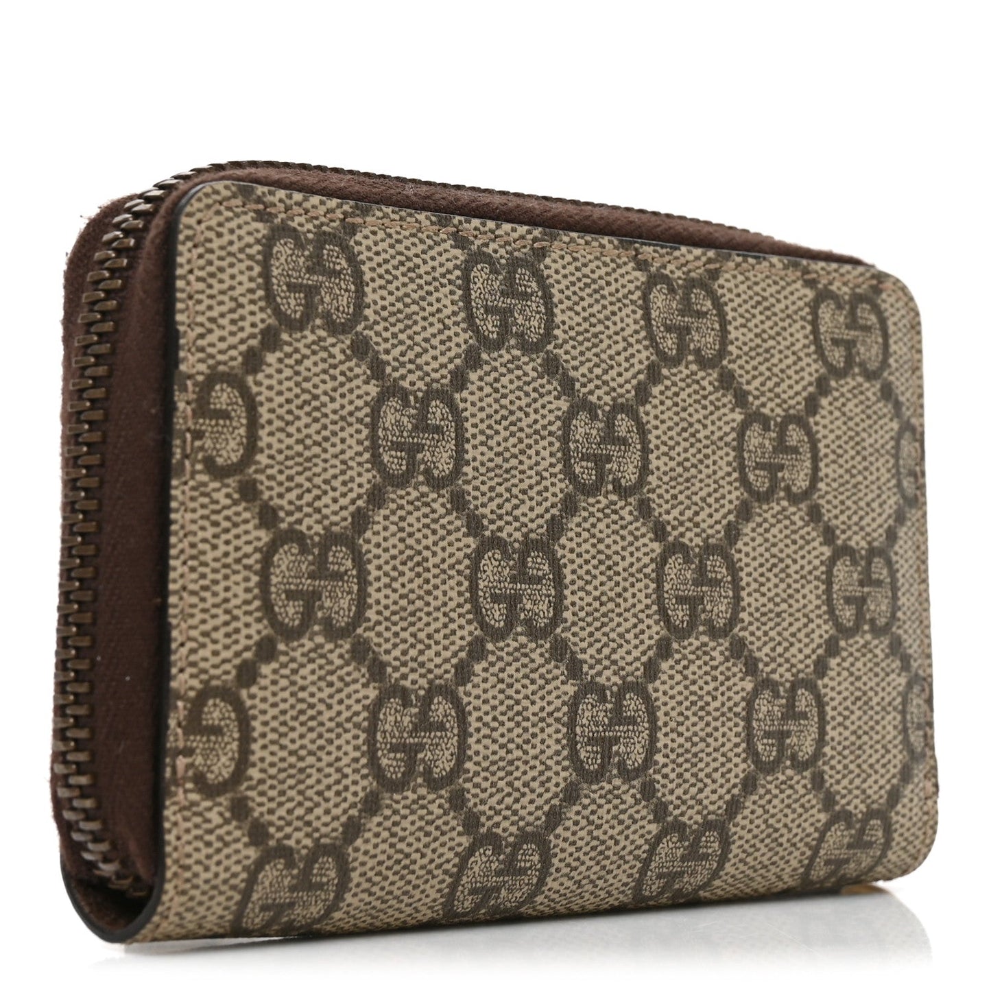 GG Supreme Monogram Neo Vintage Zip Around Card Case Beige Crop New Acero