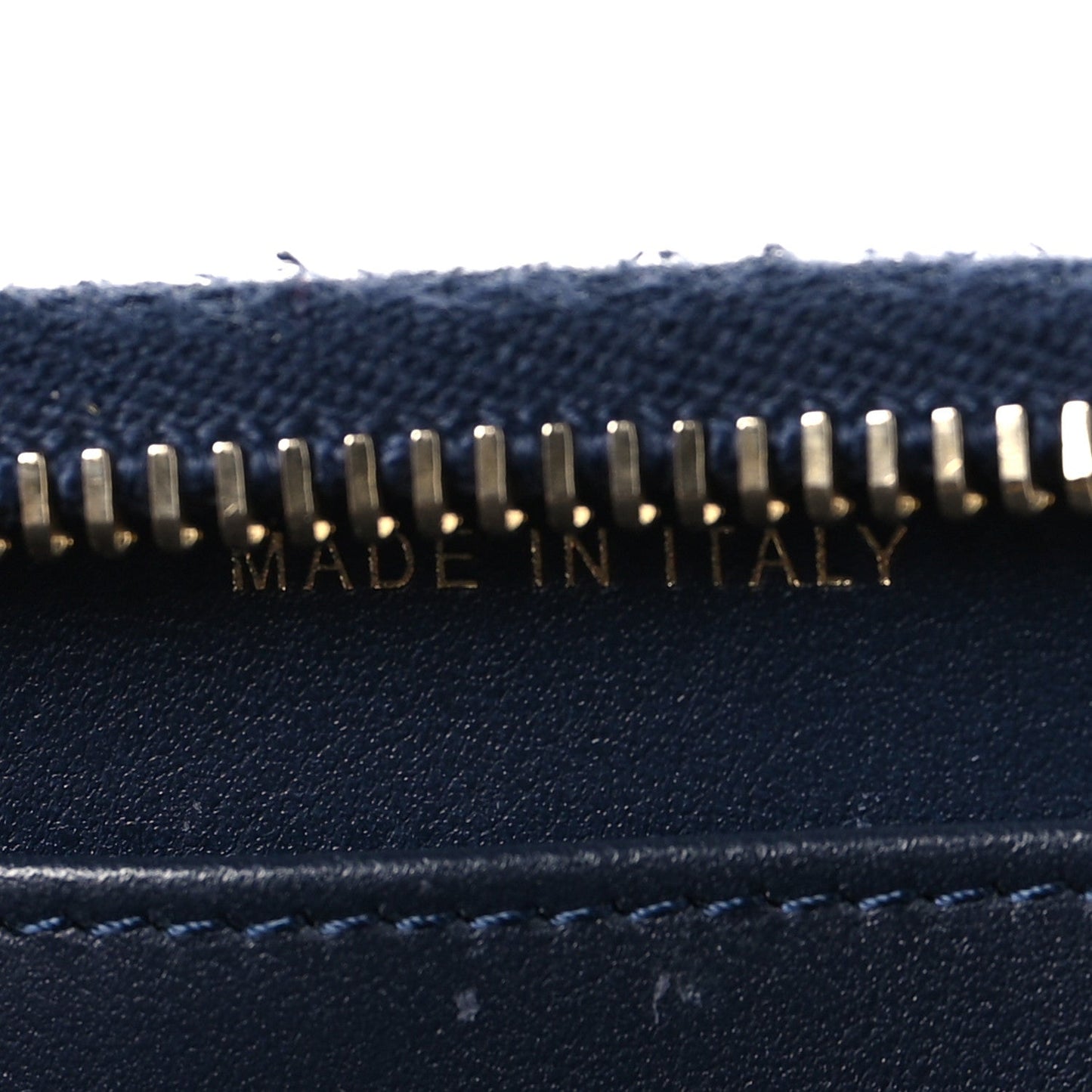 Caviar Quilted Filigree Zip Around Wallet Navy