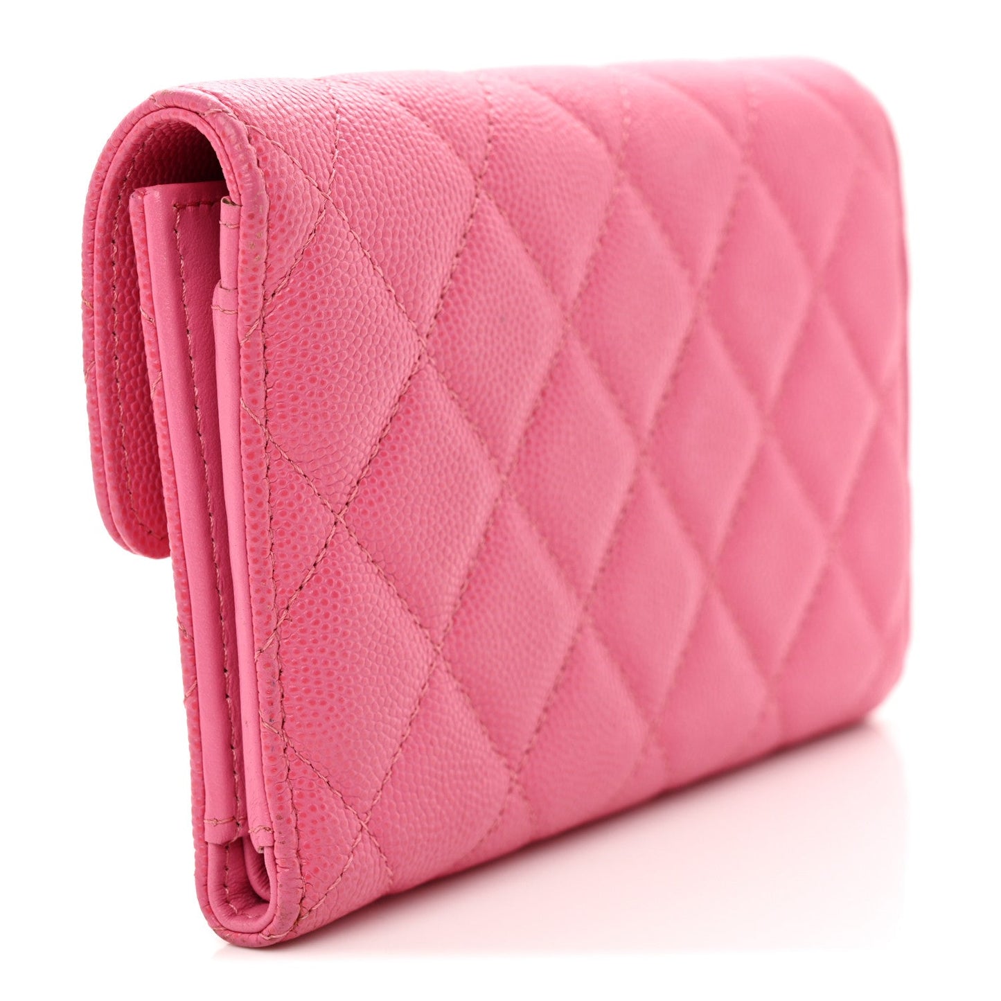 Caviar Quilted Medium Flap Wallet Pink