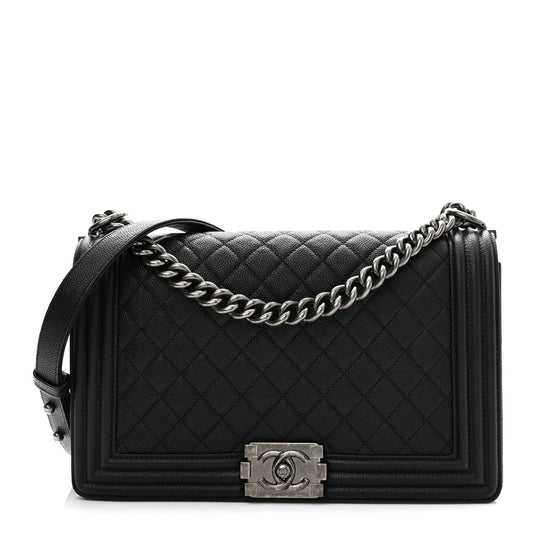 Caviar Quilted New Medium Boy Flap Black