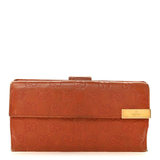 Guccissima Signature Dice Continental Wallet Orange