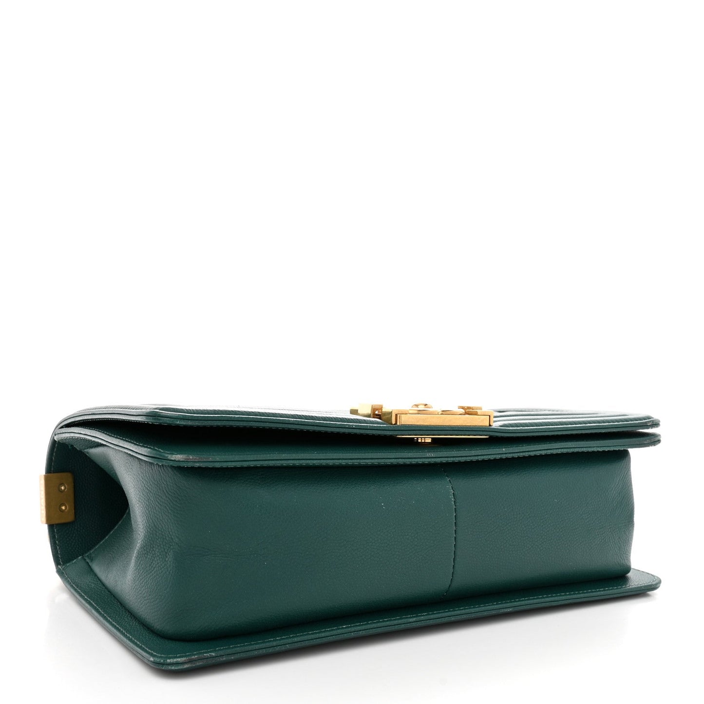 Caviar Quilted Medium Boy Flap Dark Green