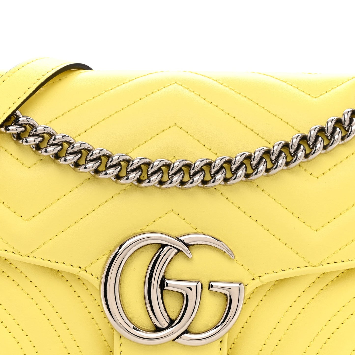 Calfskin Matelasse Small GG Marmont Shoulder Bag Banana