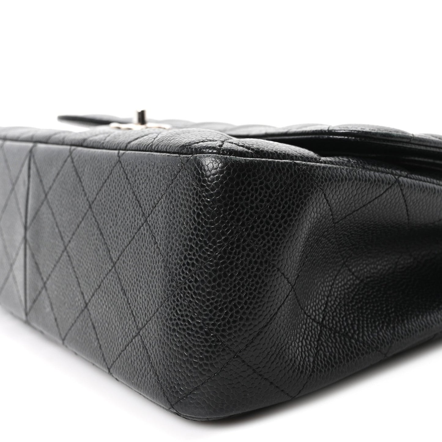 Caviar Quilted Jumbo Double Flap Black