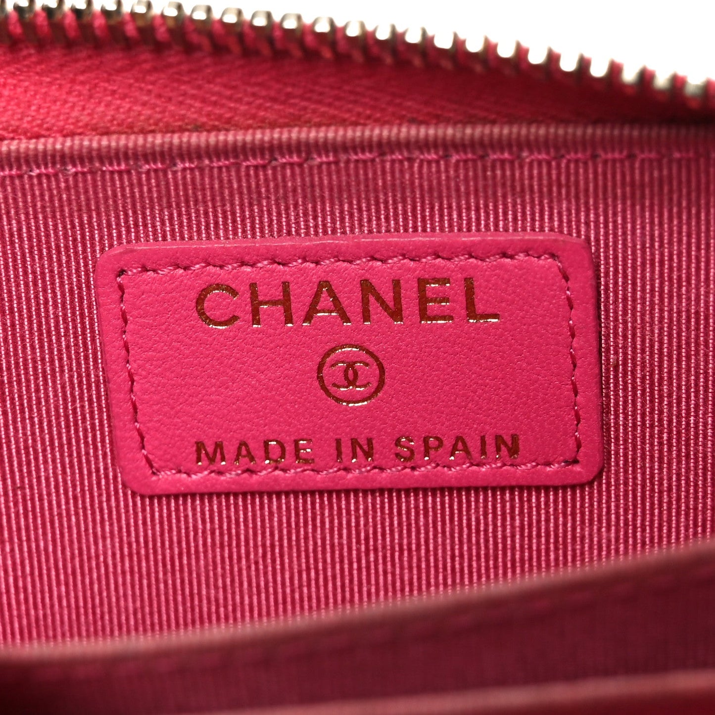 Lambskin Quilted Zip Coin Purse Fuchsia
