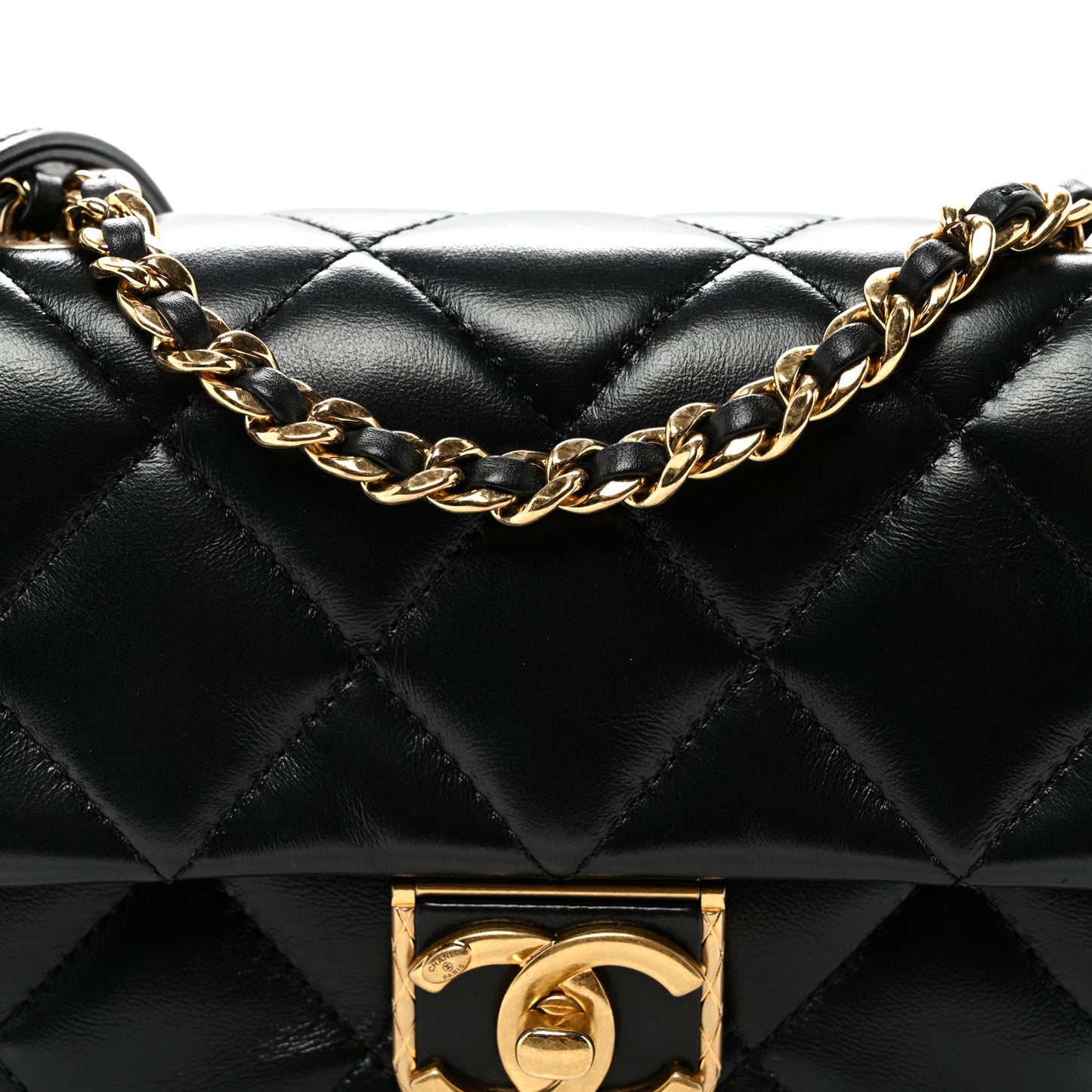 Lambskin Quilted Mini Flap Black