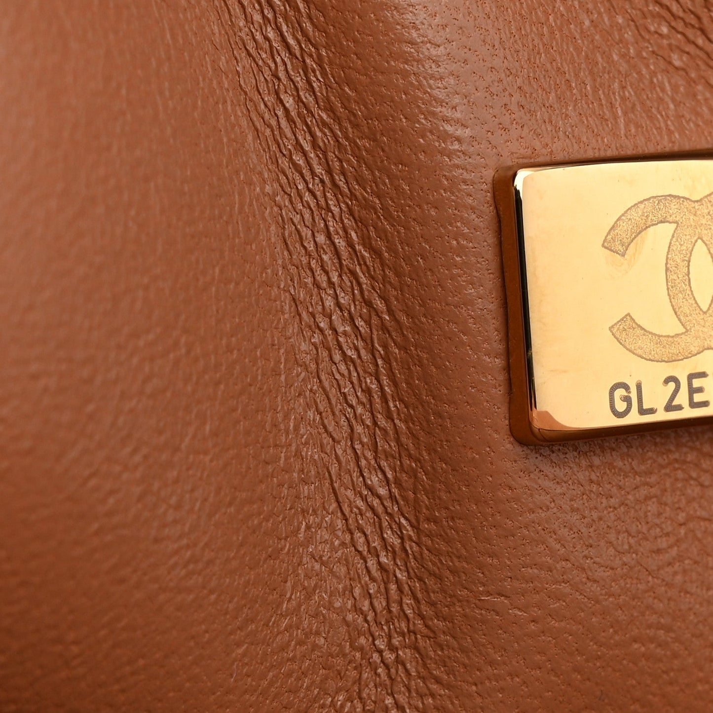 Lambskin Quilted Medium Double Flap Brown