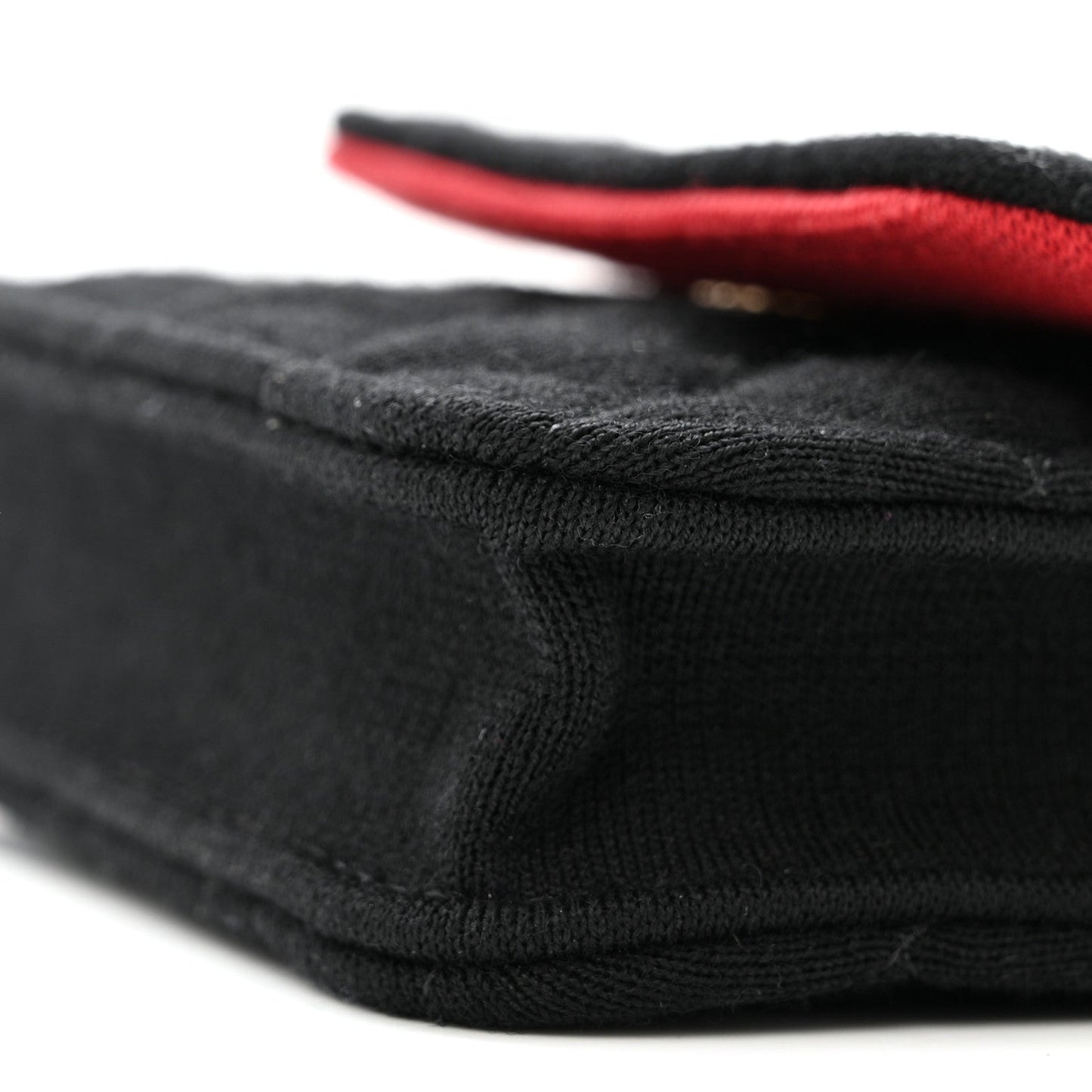 Jersey Quilted Micro Mini Flap Black