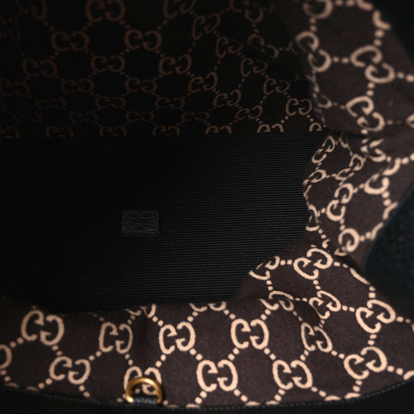 Covered Wool GG Monogram Large Tote Bag Beige Ebony