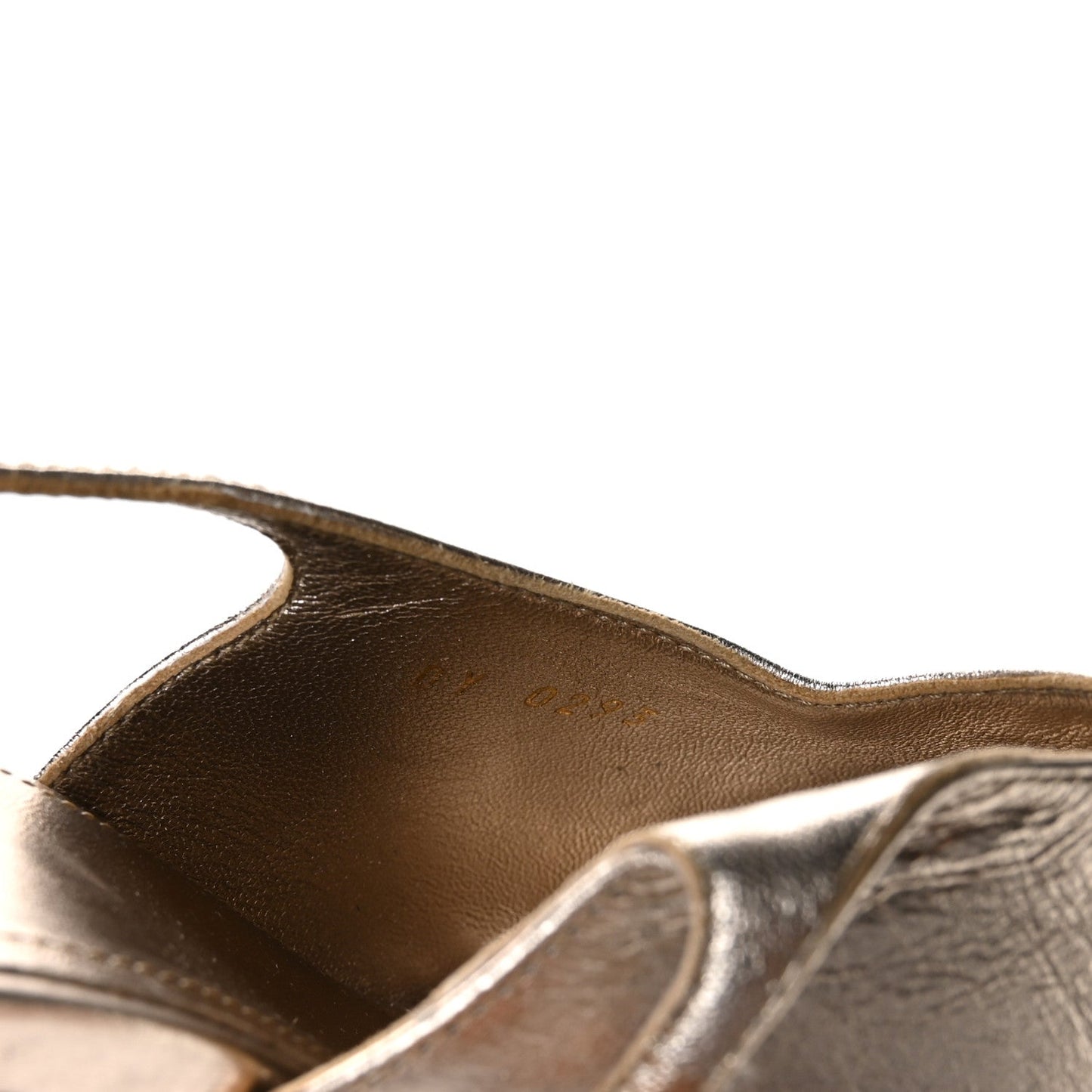 Laminated Sheepskin Show Slingback Pumps 36 Dusty Gold