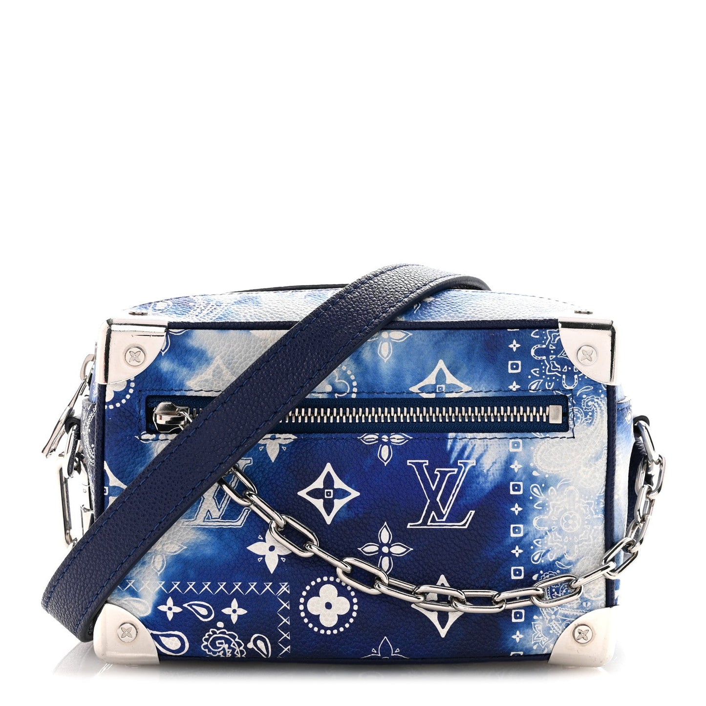 Cowhide Monogram Bandana Mini Soft Trunk Blue
