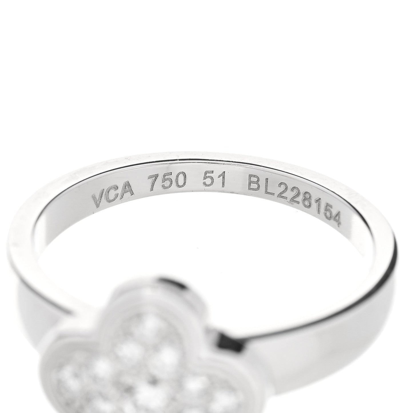 18K White Gold Diamond Pure Alhambra Ring  51 5.75