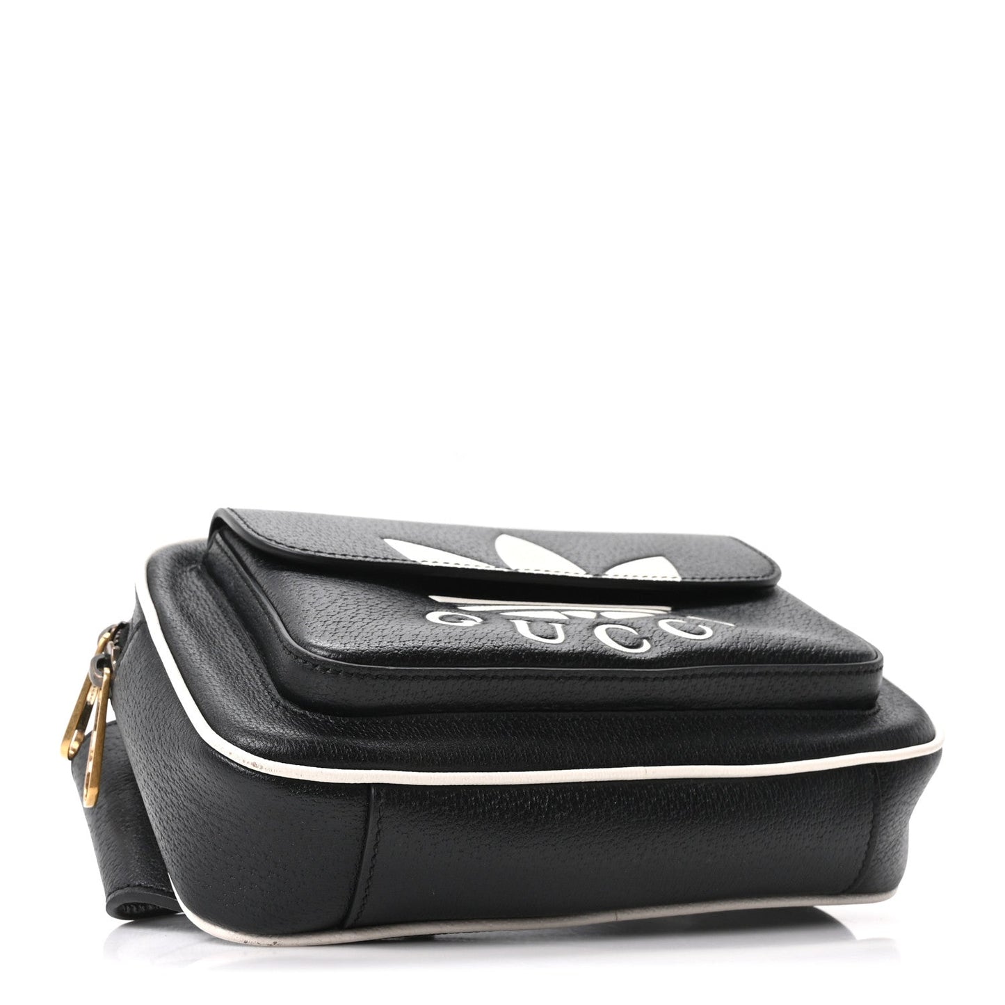 X ADIDAS Textured Dollar Calfskin Belt Bag Black