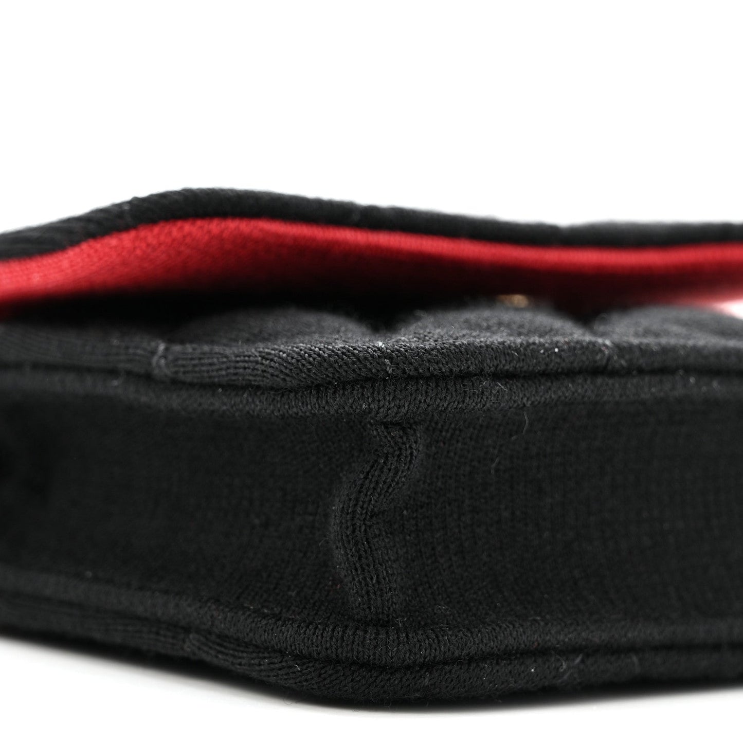 Jersey Quilted Micro Mini Flap Black