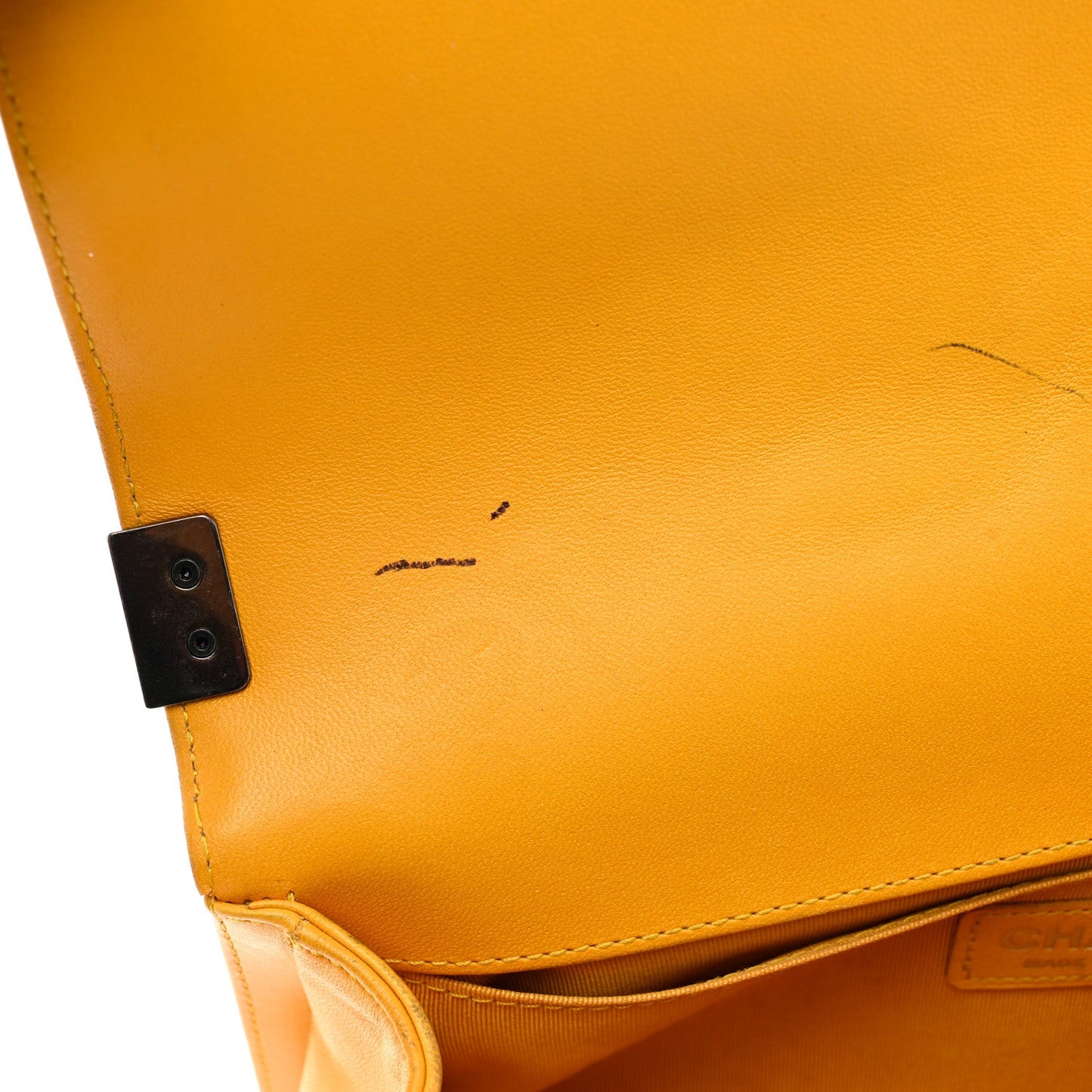 Lambskin Quilted Medium Boy Flap Yellow