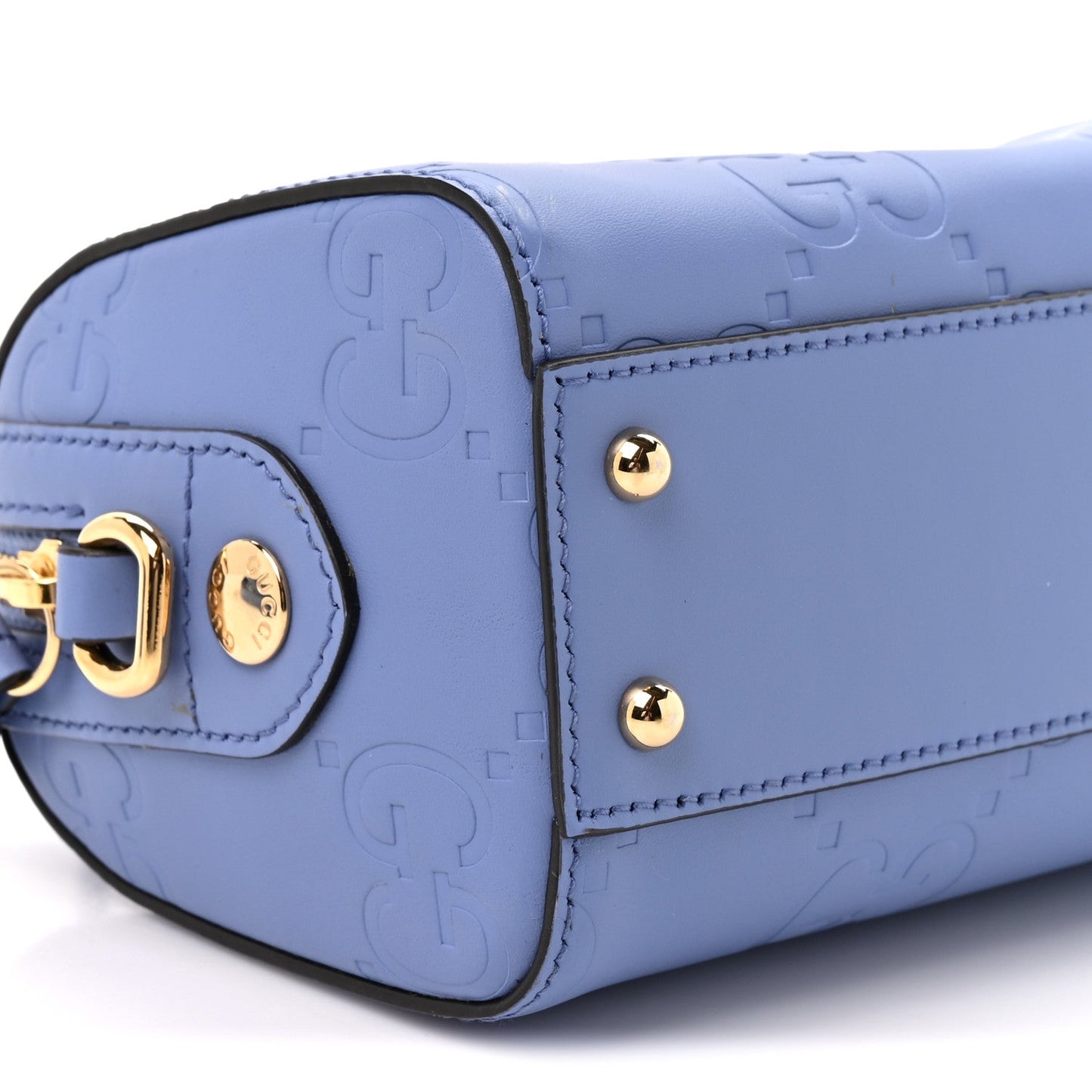 Gilbert Calfskin Jumbo GG Embossed Super Mini Top Handle Bowler Bag Bloom Lavender