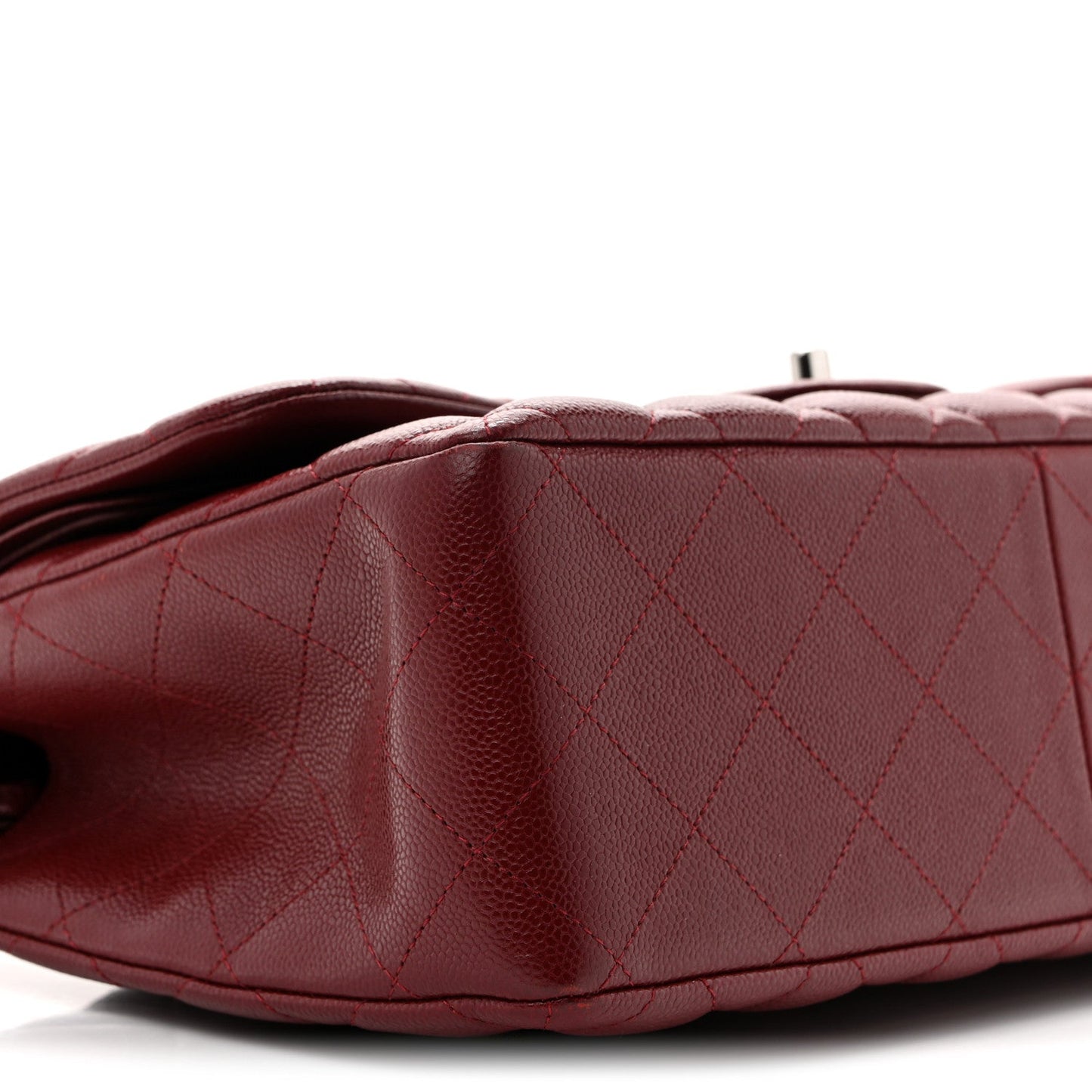 Caviar Quilted Jumbo Double Flap Burgundy