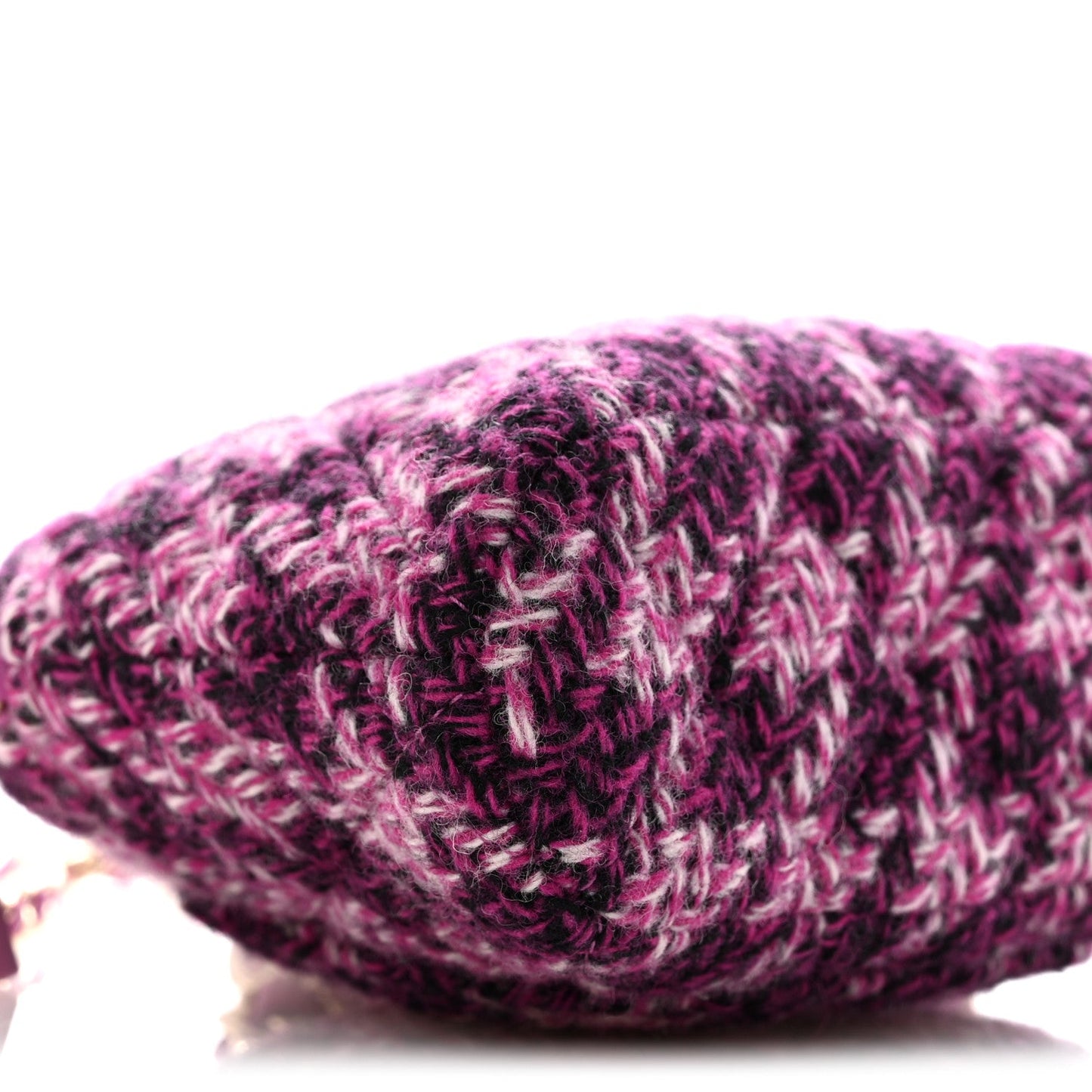 Tweed Quilted Mini Clutch With Chain Purple
