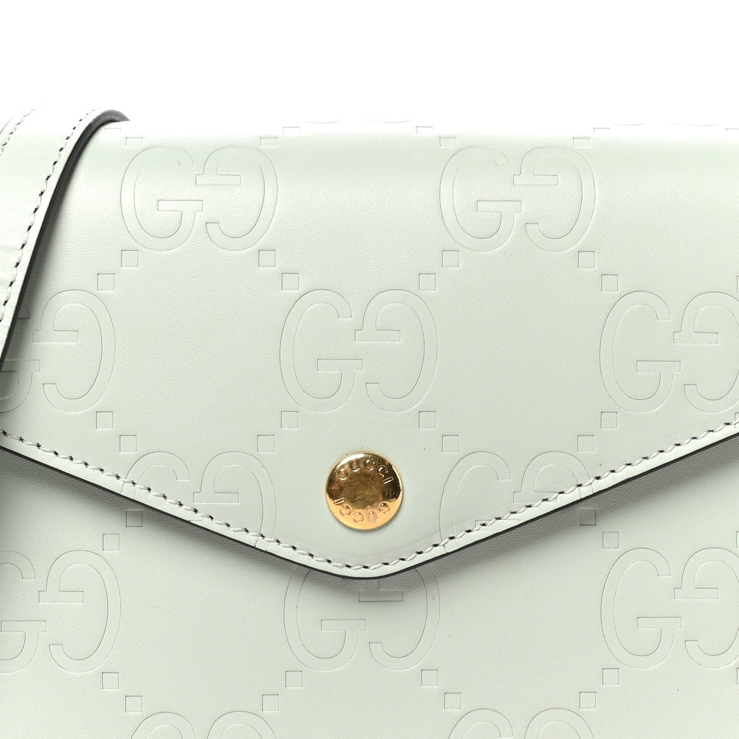 Calfskin GG Super Mini Shoulder Bag Pale Green