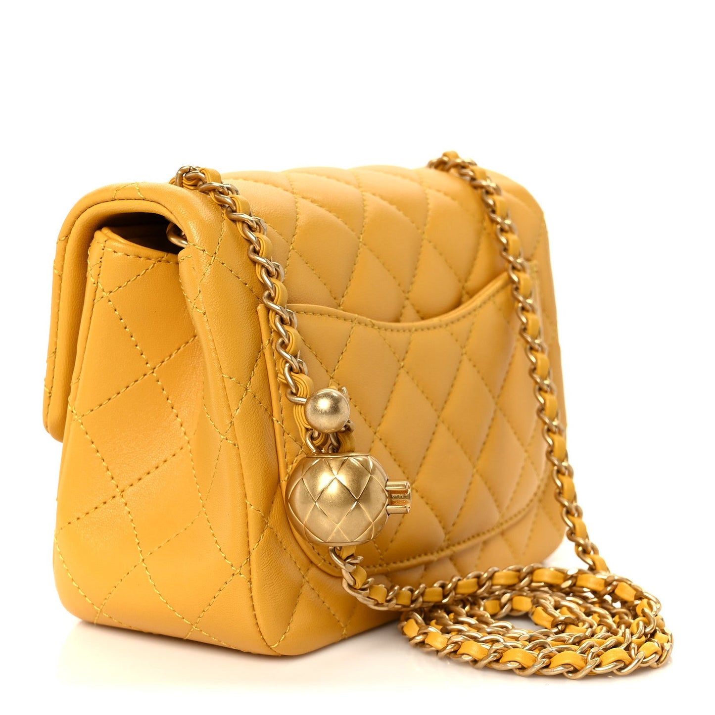 Lambskin Quilted Mini Pearl Crush Flap Juane