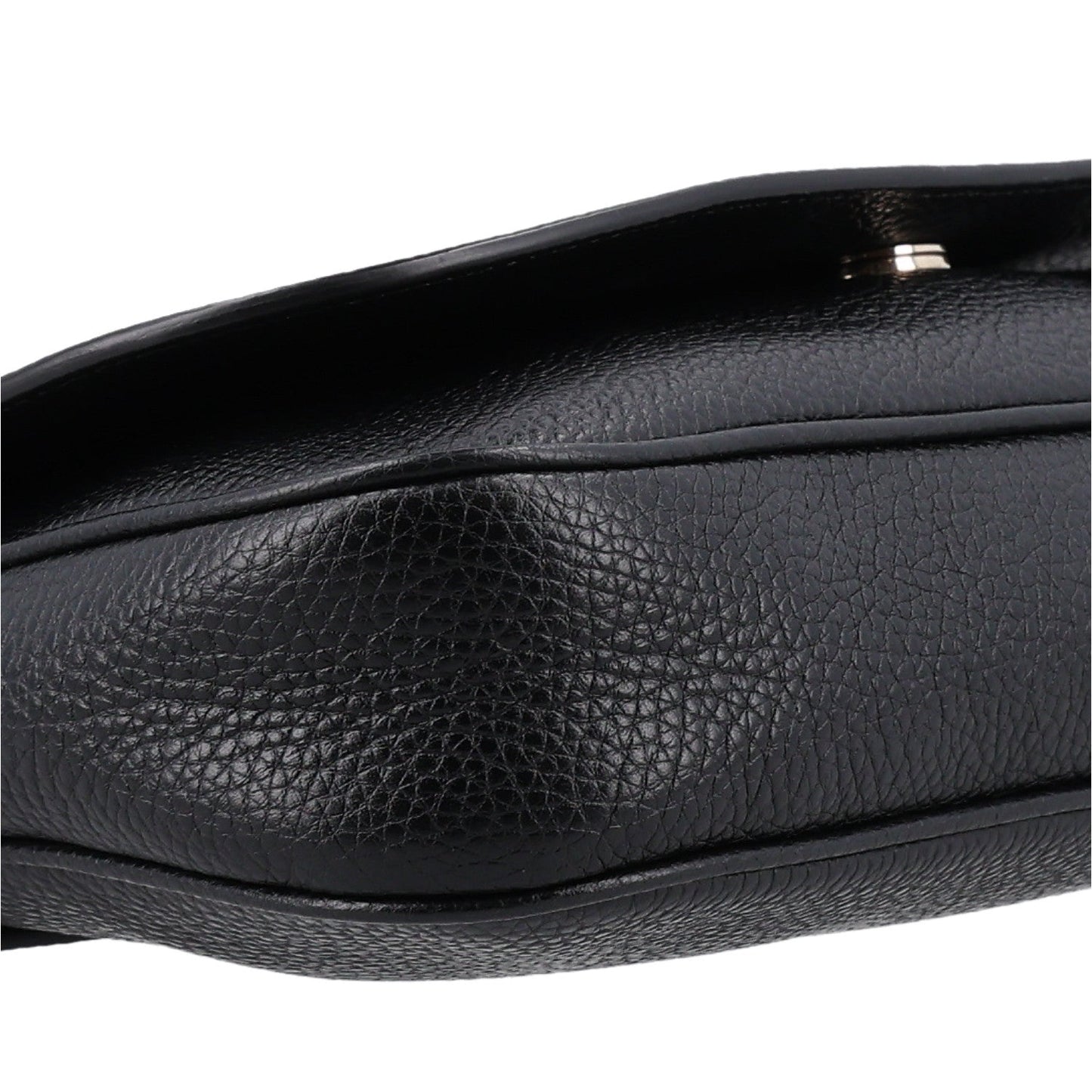 Pebbled Calfskin Medium Soho Flap Crossbody Black