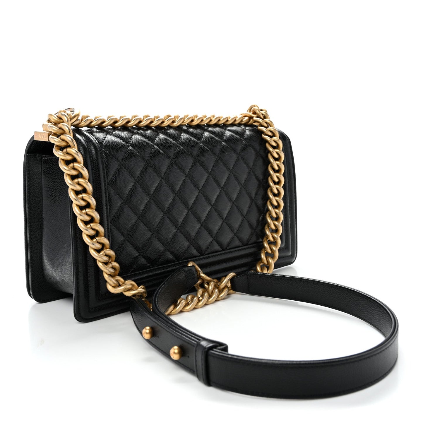 Caviar Quilted Medium Boy Flap Black
