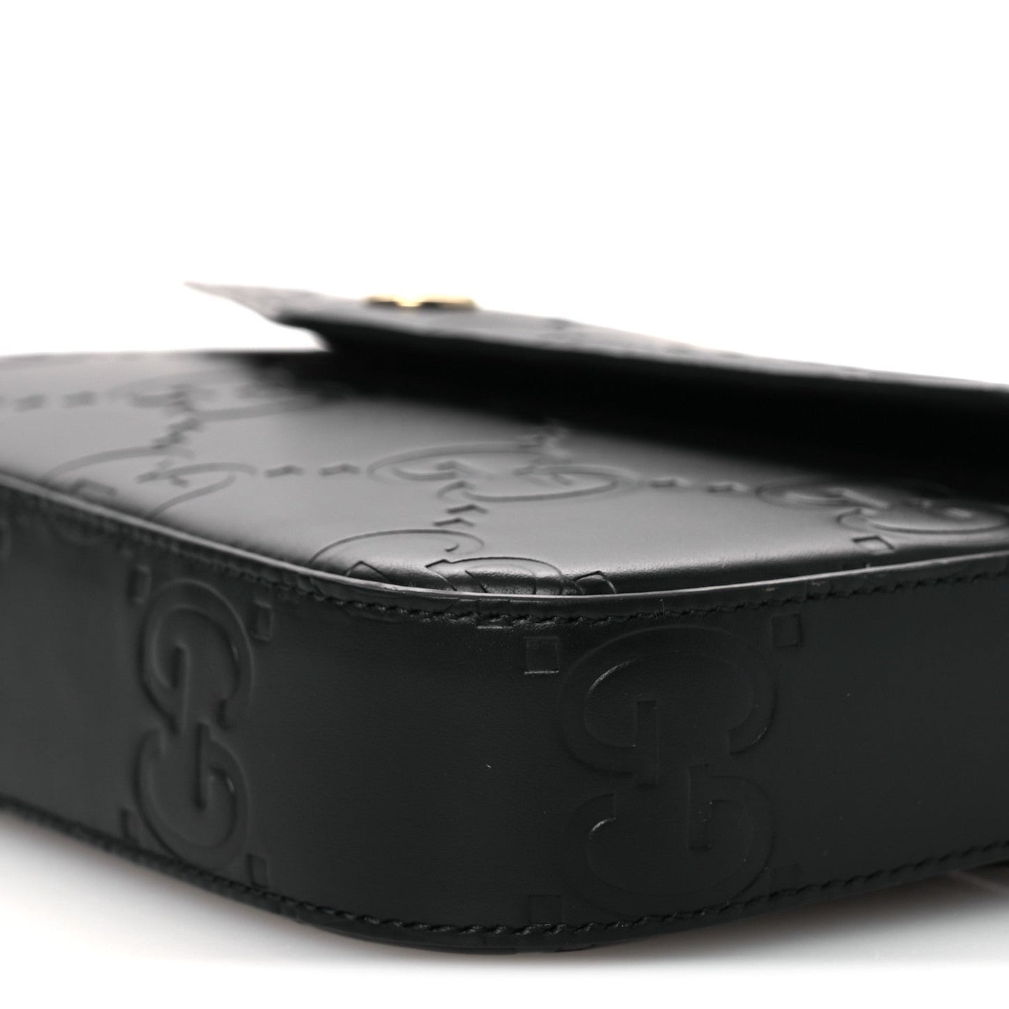 Gilbert Calfskin GG Super Mini Shoulder Bag Black