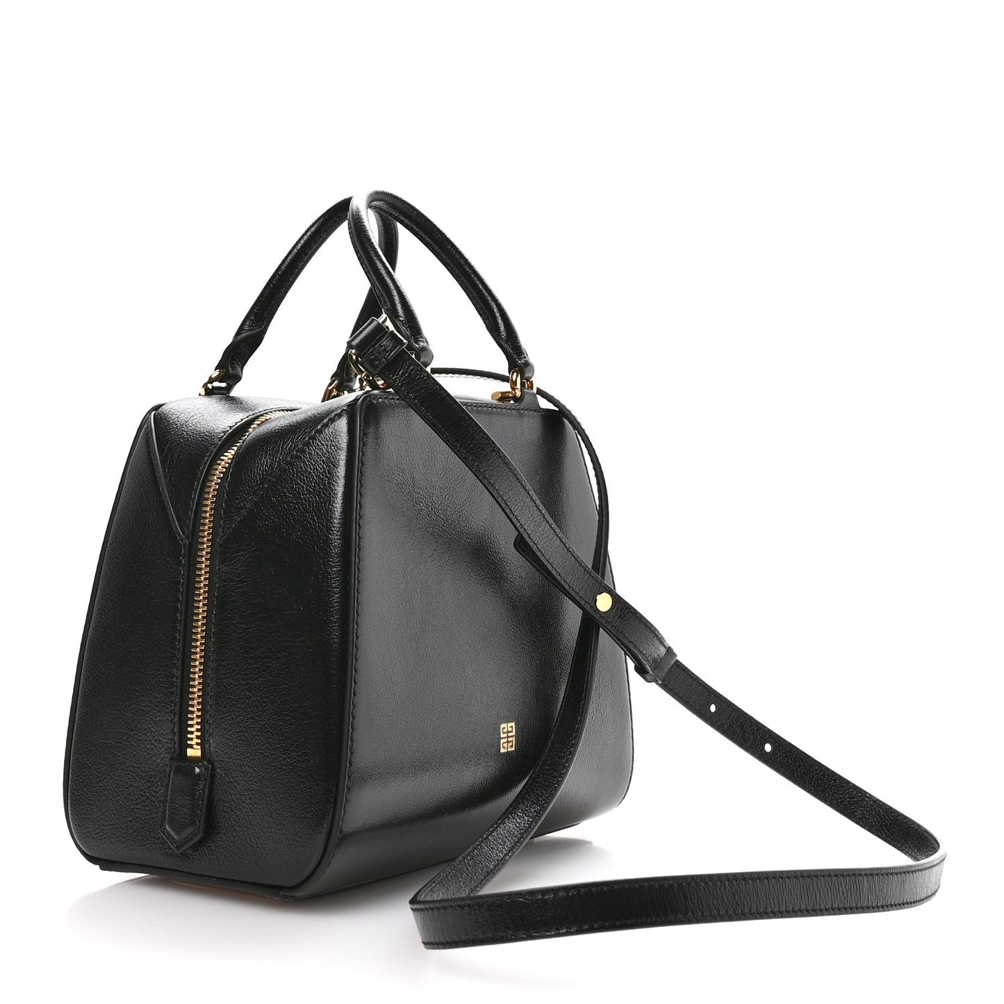 Tumbled Buffalo Mini Antigona Cube Bag Black