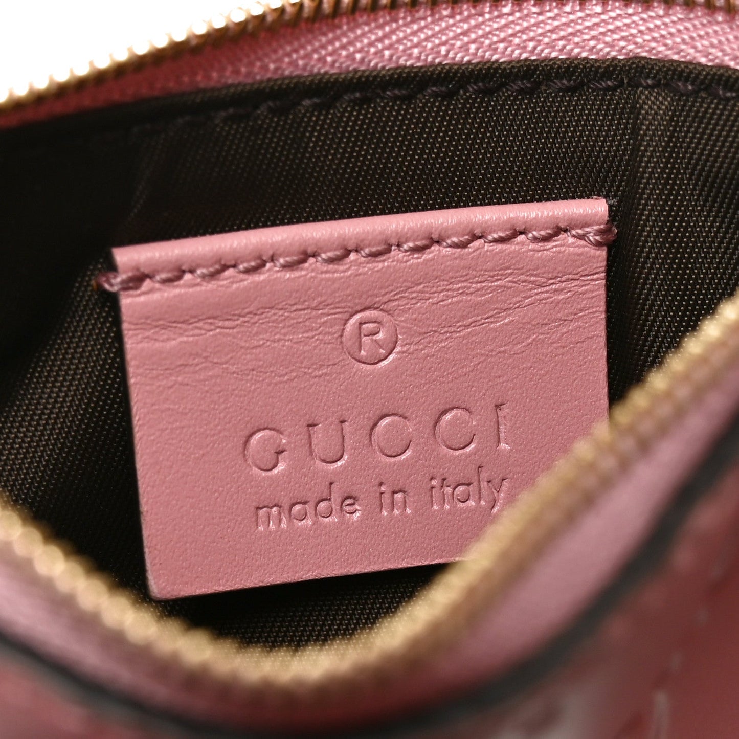 Guccissima Signature Key Case Pink