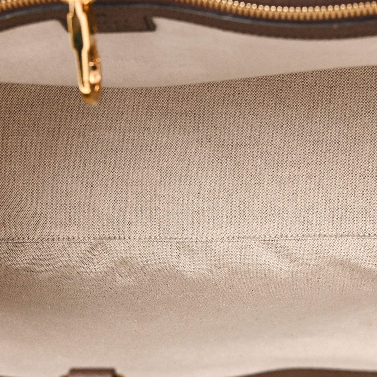 Monogram Jumbo GG Textured Dollar Calfskin Web Tote Bag Camel Ebony New Acero