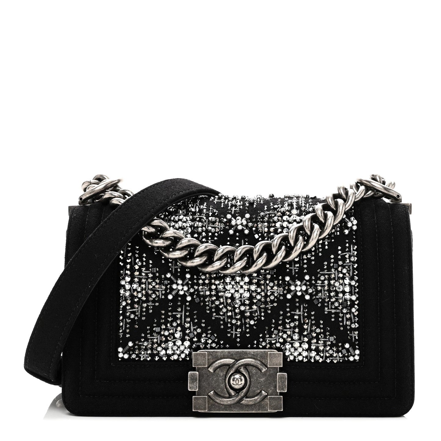 Wool Felt Embellished Small Boy Flap Black