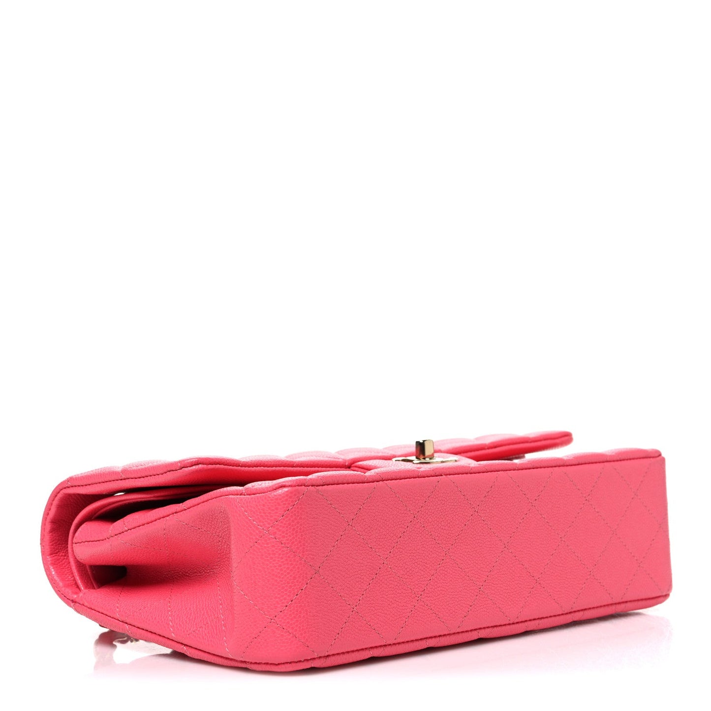 Caviar Quilted Medium Double Flap Pink
