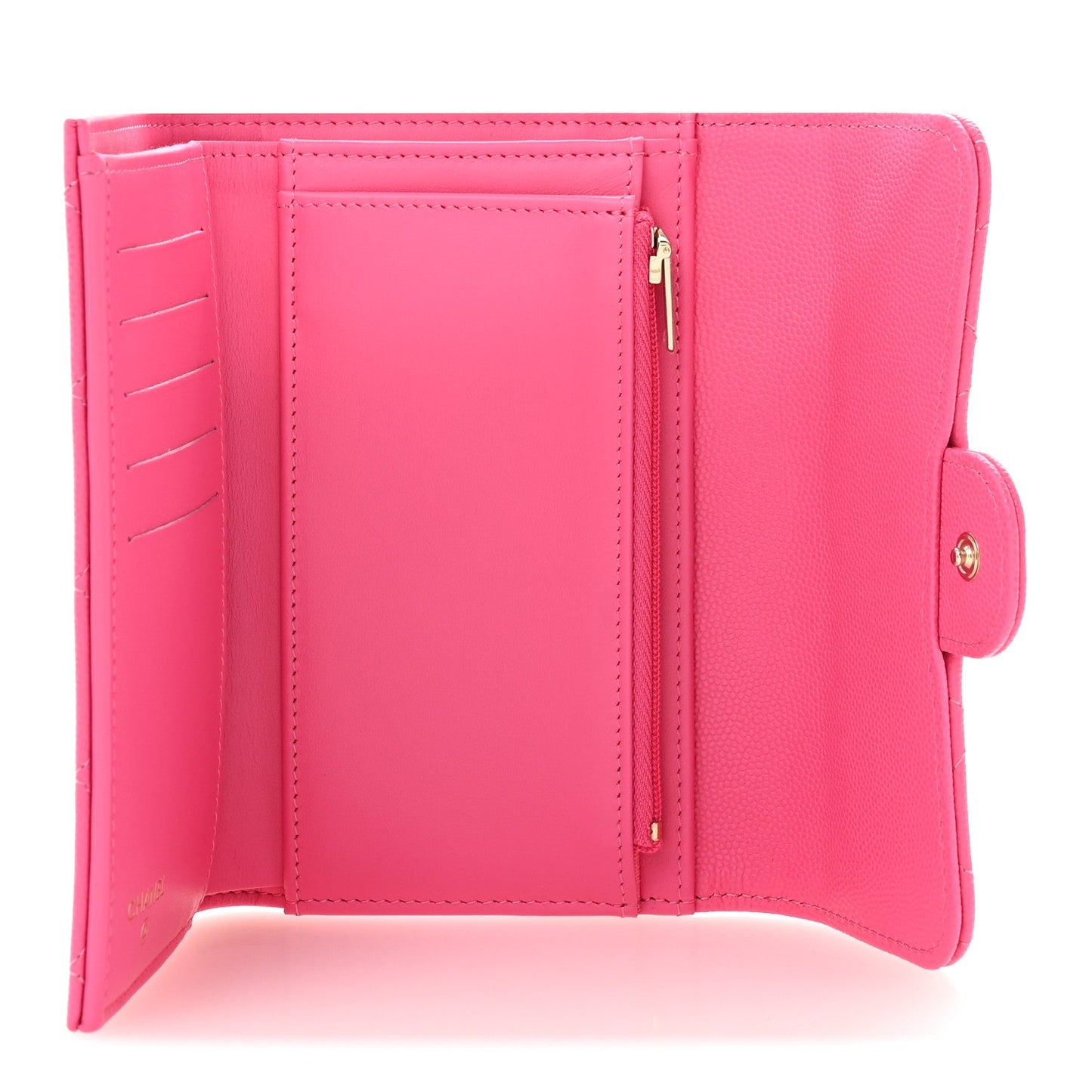 Caviar Quilted Medium Flap Wallet Pink
