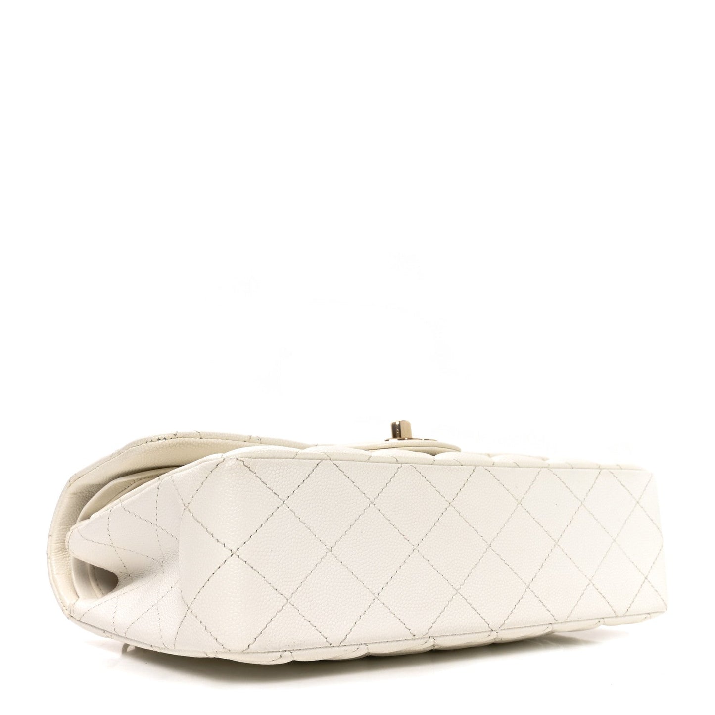 Caviar Quilted Small Double Flap White