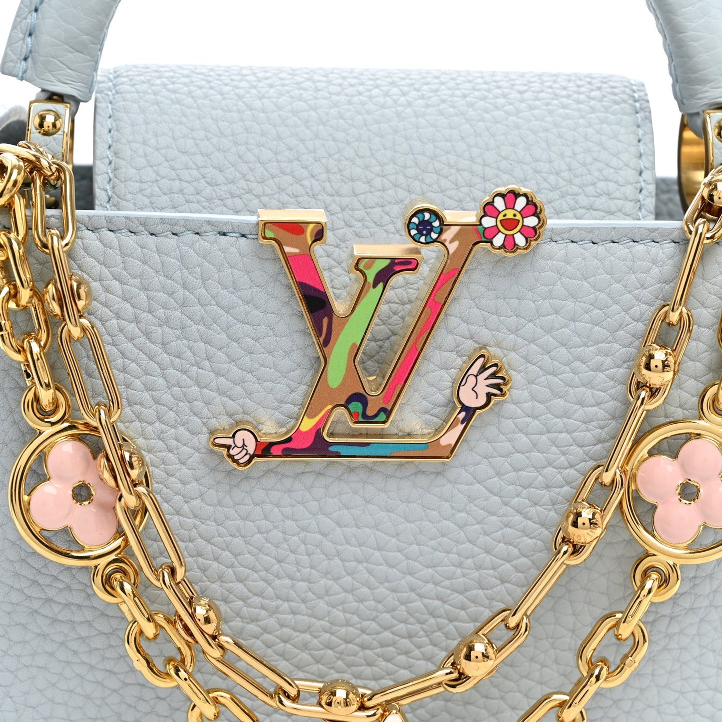 LV X TM Taurillon Capucines East West Mini Olympe Blue
