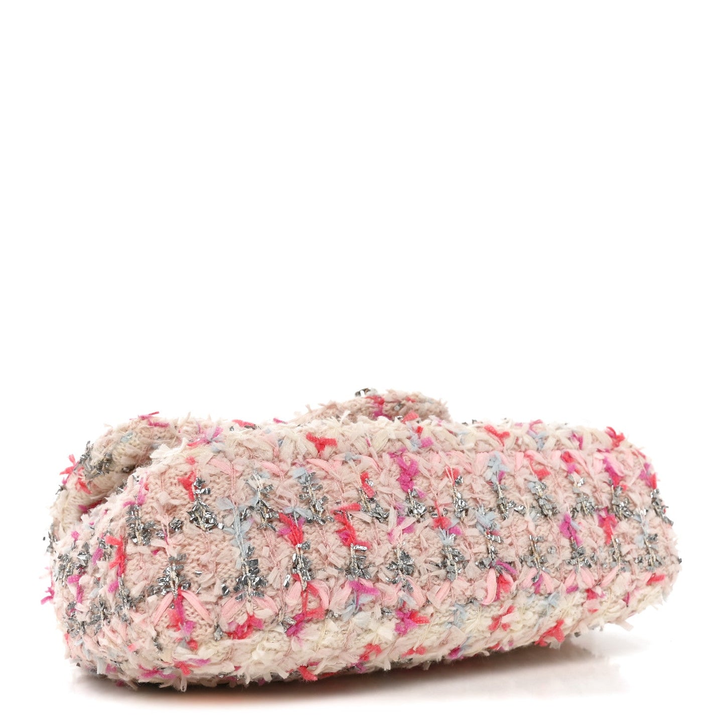Tweed Quilted Mini Rectangular Flap Light Pink Silver Blue
